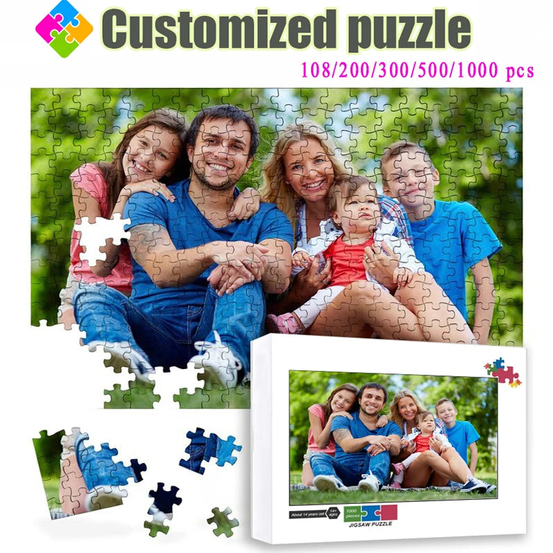 Photo Custom Puzzle 108/200/300/500/1000 Pcs Personalized Customized Jigsaw Puzzle for Children's Educational Toys Adults Gifts