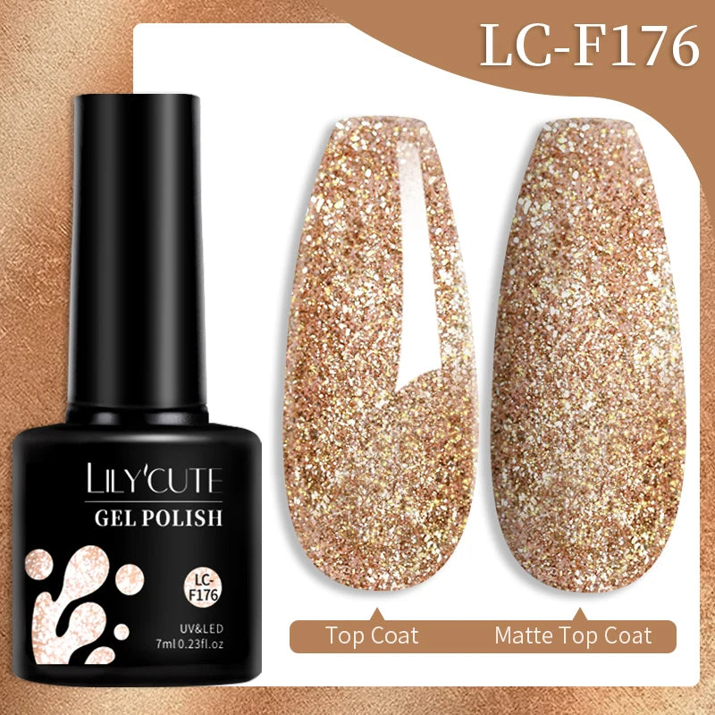 LILYCUTE Color Explosion β 184 Shades of Long-Lasting Gel Polish with Red Glitter Magic