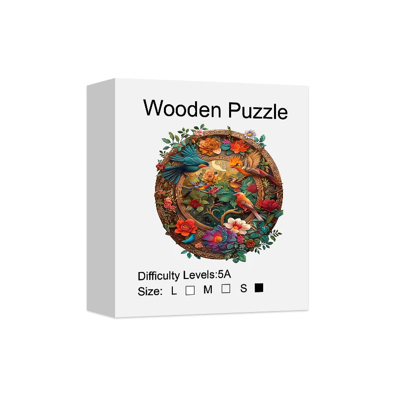 Birds Wooden Puzzle for Jigsaw lover, Uniquely Irregular Animal Shape Puzzle Wooden Toys, Christmas Birthday Gift