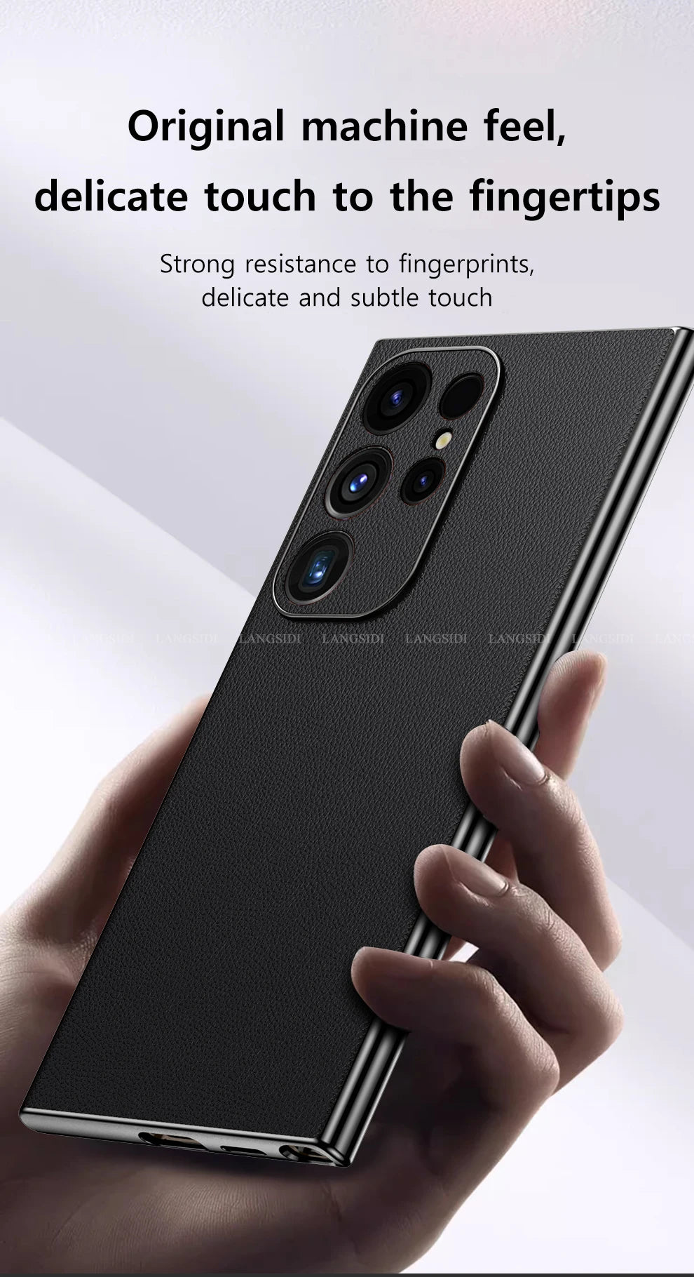 Leather Phone Case for Samsung Galaxy S25 S24 S23 Ultra S22 Plus Luxury Plating Soft Edges Shockproof 360 Full Protective Cover