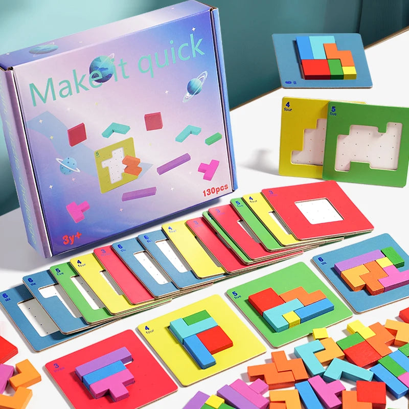 3D Tangram Math Puzzle – Interactive Building Blocks Game for Kids