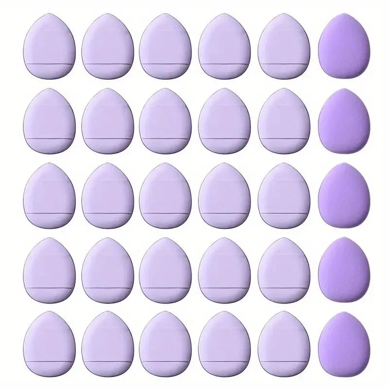 50pcs Mini Finger Sponge Powder Puff Pink Mini Size Finger Puff Set Foundation Cream Concealer Applicator Finger Cushion Sponge