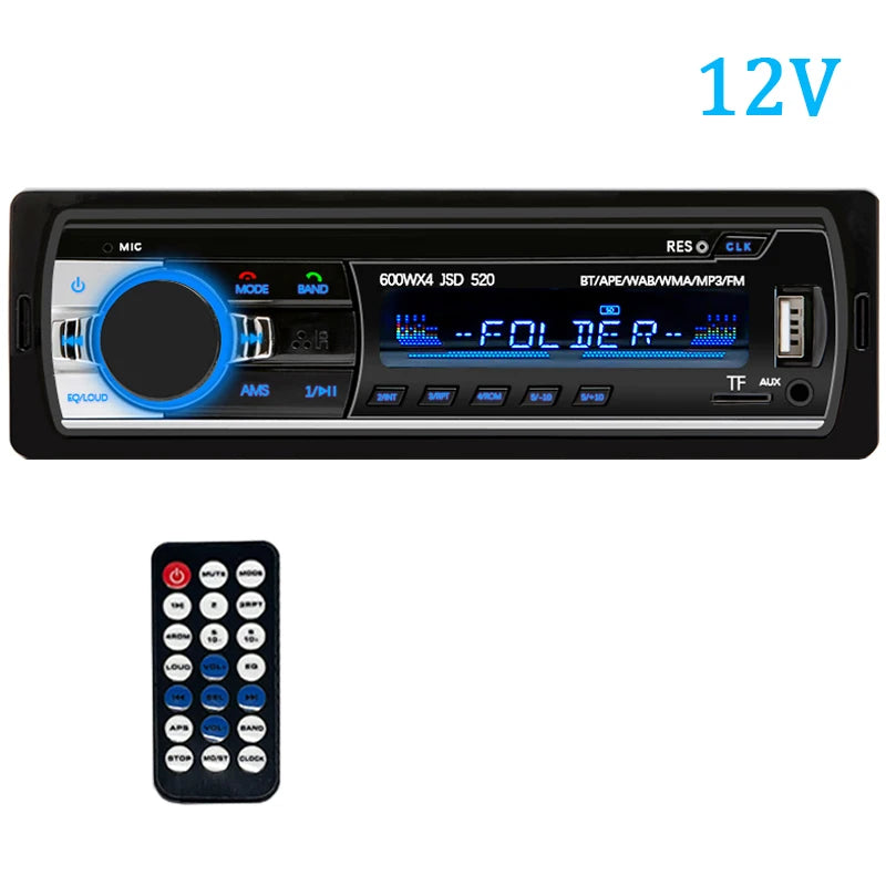 Car Radio 1 din Stereo Multimedia MP3 Player Digital Bluetooth FM ISO Power Aux Input USB Bluetooth Universal Autoradio