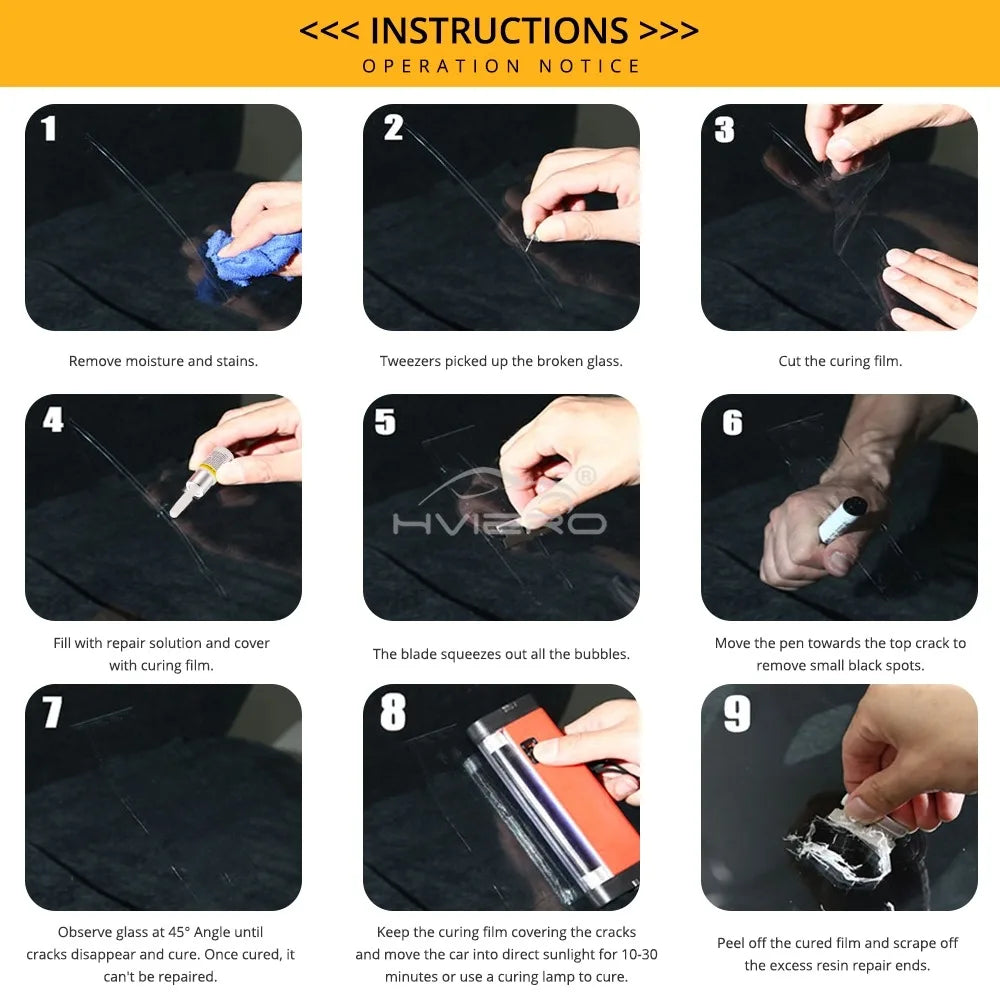 1/4/10X Car Windshield Cracked Repair Tool DIY Window Phone Screen Kit Restoration Curing Glue Auto Glass Scratch Crack Restore