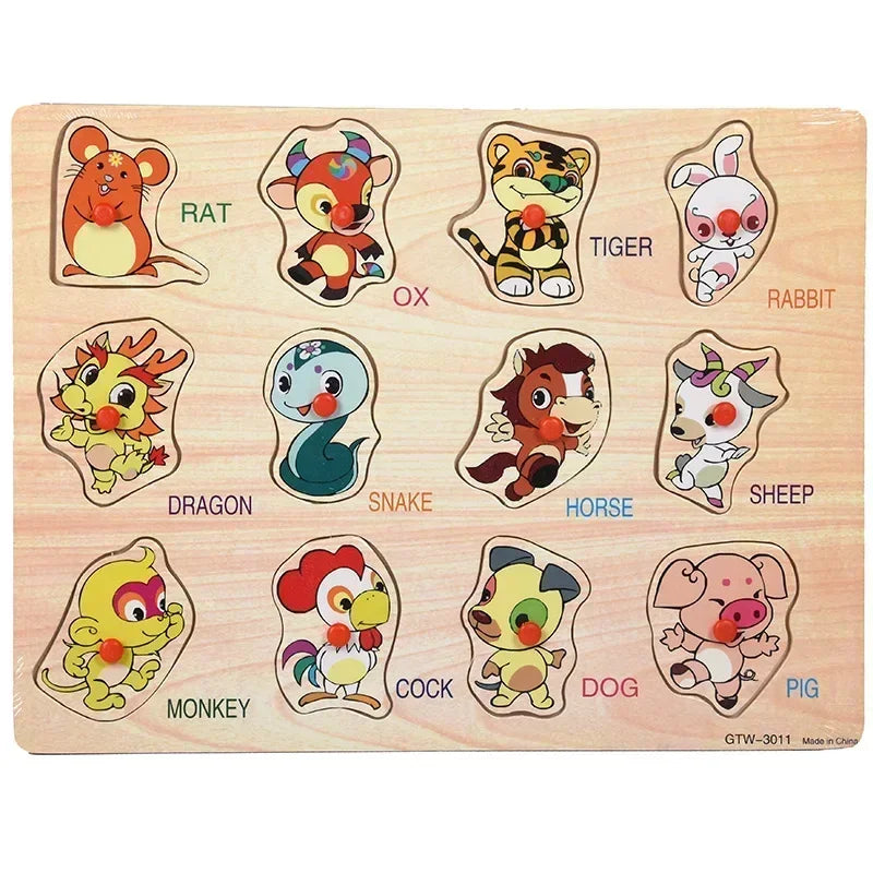 ABC Puzzle Shape Sorter Wooden Toys Early Learning Jigsaw Alphabet Number Puzzle Preschool Educational Baby Toys for Children