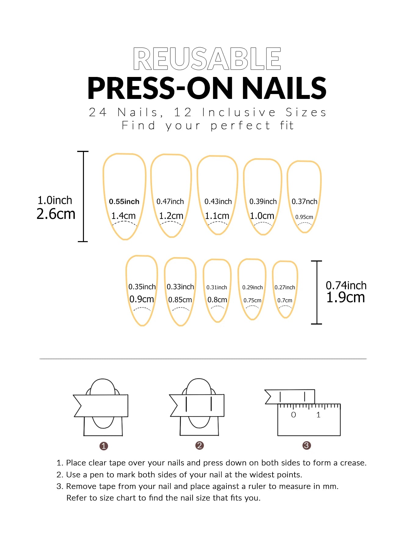 Simple & Delicate: 24PCS Almond Fake Nails for Effortless Date-Night Style