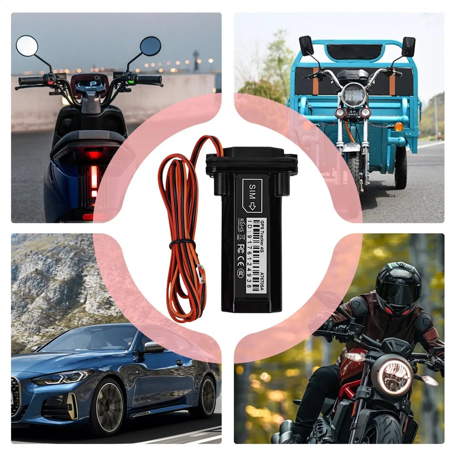 Car Tracker Waterproof Location Tracker Real-Time Vehicle Locator For Trailer Security Motorcycle Truck Taxi