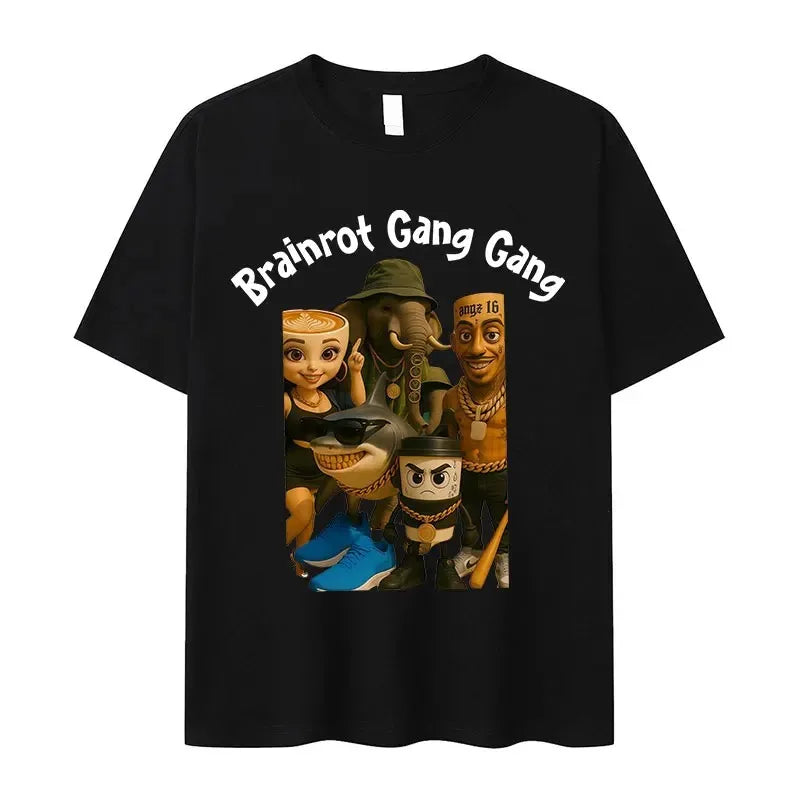 Italian Brainrot Funny Cappuccino Assasino Meme T Shirt Men Women Kawaii Short Sleeve T-shirt Summer O-Neck T-shirts