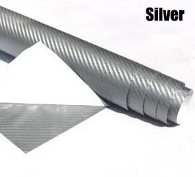 Carbon Fiber Vinyl Wrap Film Car Vehicle Waterproof 127cm x30cm 3D Sticker Sheet Roll Silver Gold Black free shipping
