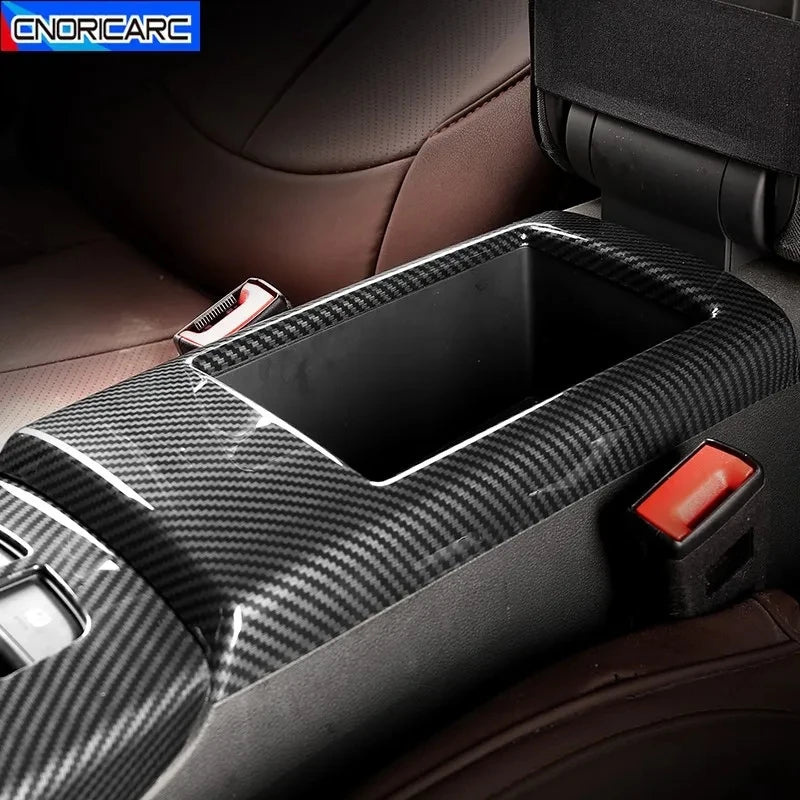 Carbon Fiber Car Styling Central Armrest Storage Box Panel Cover Trim for Audi A3 8V S3 RS3 2014 2015 2016 2017 2018 Accessories