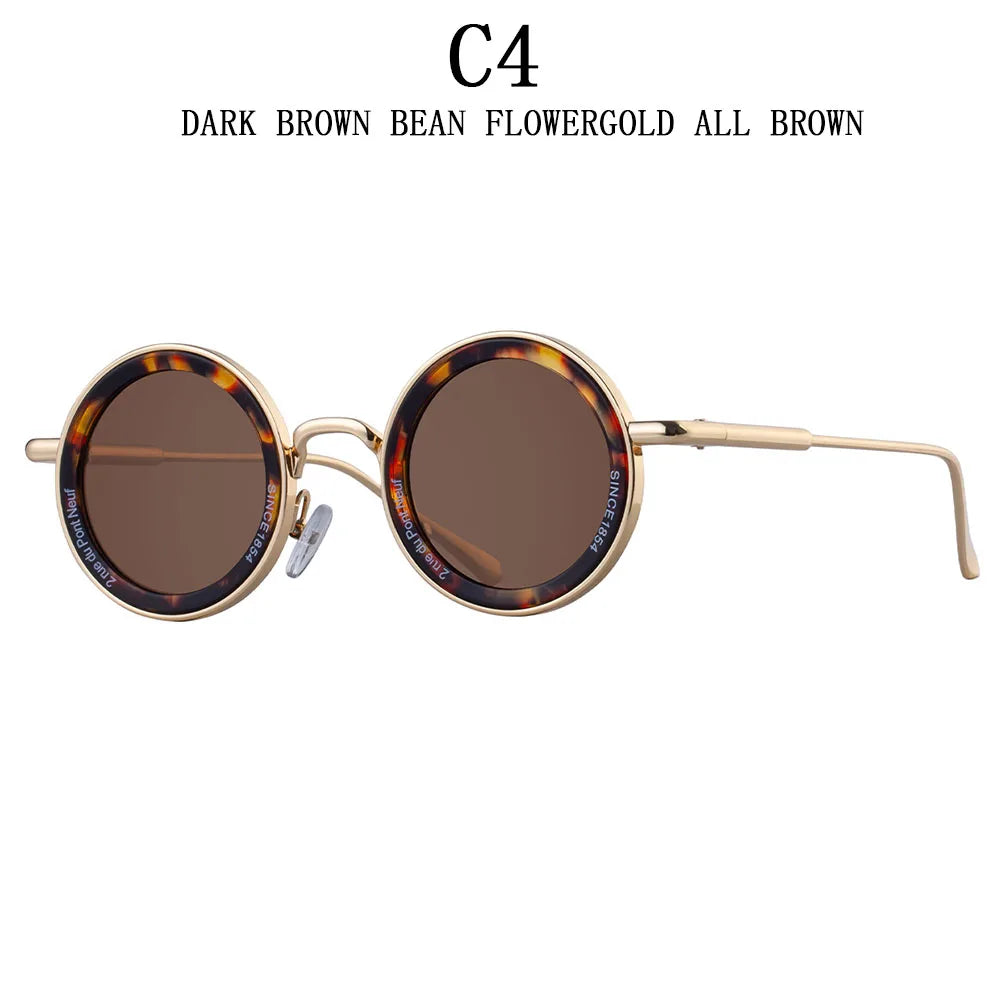 2025 Steampunk Sunglasses For Men Fashion Round Punk Sunglasses Vacation Oculos Outdoor Glasses Vintage Designer Trending Lentes