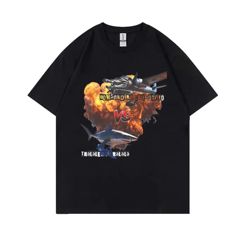 Italian Brainrot Funny Meme T-shirt Tralalero Tralala Tung Tung Tung Sahur Brr Brr Patapim Bombardiro Crocodilo Graphic T Shirts
