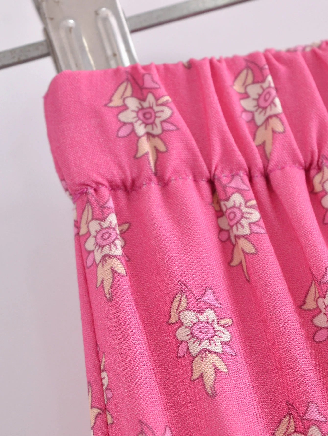 2022 BOHO Orange Flower Print Long Skirt Spliced Ruched Ruffle Hem Hippie Women Ball Tassel Bow Waist Swing Skirts Holiday
