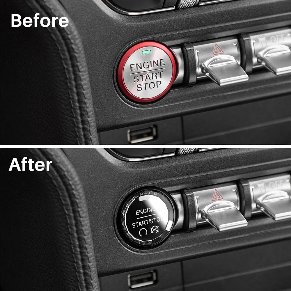 Car Engine Start Button Replace Ignition Cover For Ford Mustang 2015 2016 2017 2018 2019 2020 2021 2022 2023 Crystal ABS Switch