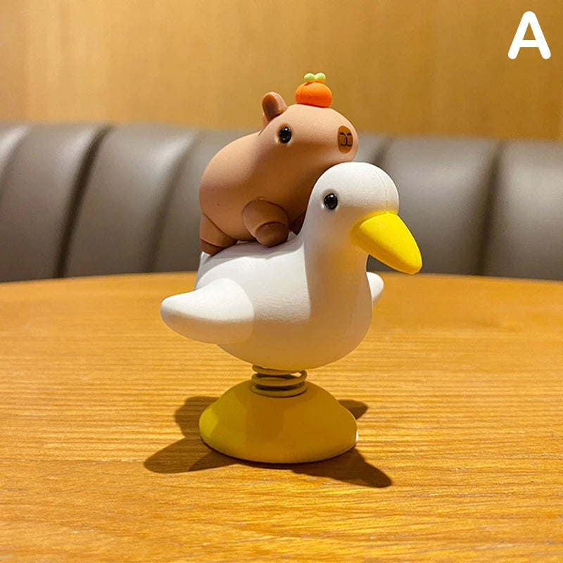 1pc Capybara Car Interior Decoration Creative Spring Capybara Shaking Head Dashboard Figurine moto hand Ornament