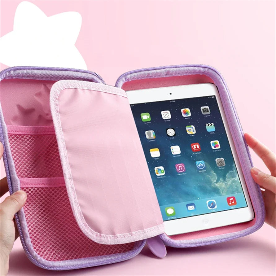 3D EVA Unicorn Pencil Case – Cute Cartoon Stationery Box for Girls, School Supplies, Gifts & iPad Storage