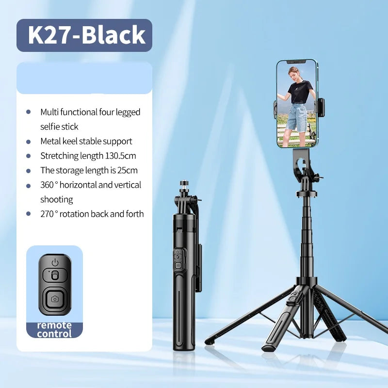 130cm Long Selfie Stick Tripod Extendable Wireless Bluetooth Remote Portable Smartphone Tripod Stand Mount For iOS Android Phone