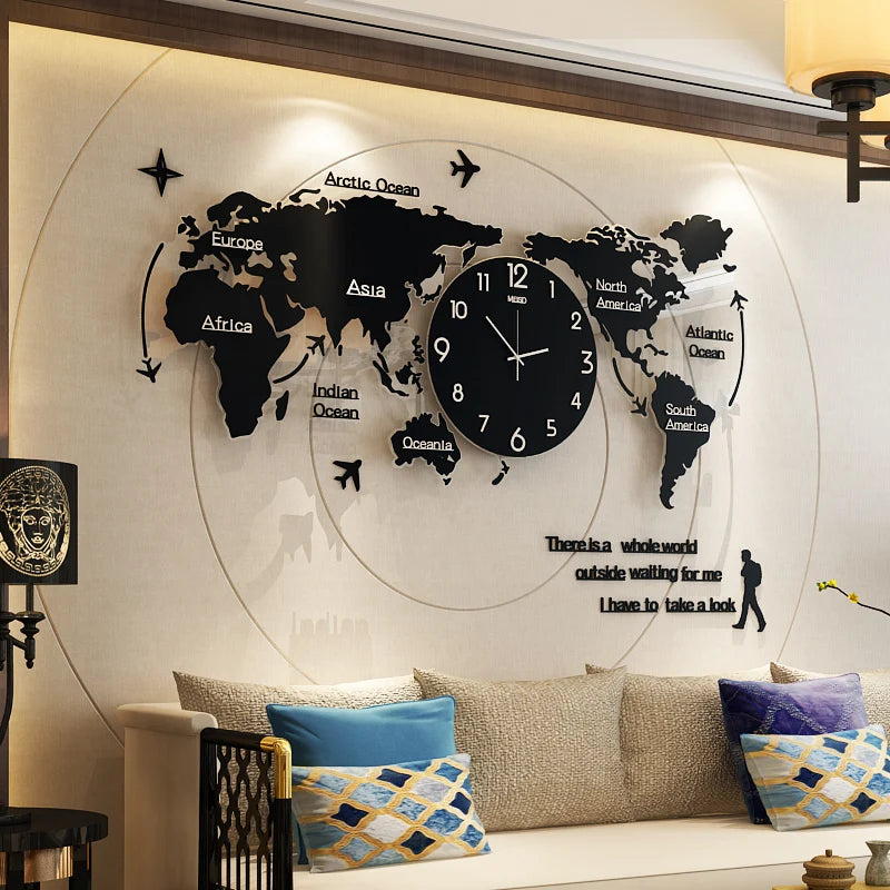 Unique Acrylic Wall Clock 3D DIY Large Wall Hanging Clock with Stickers Home Decorations