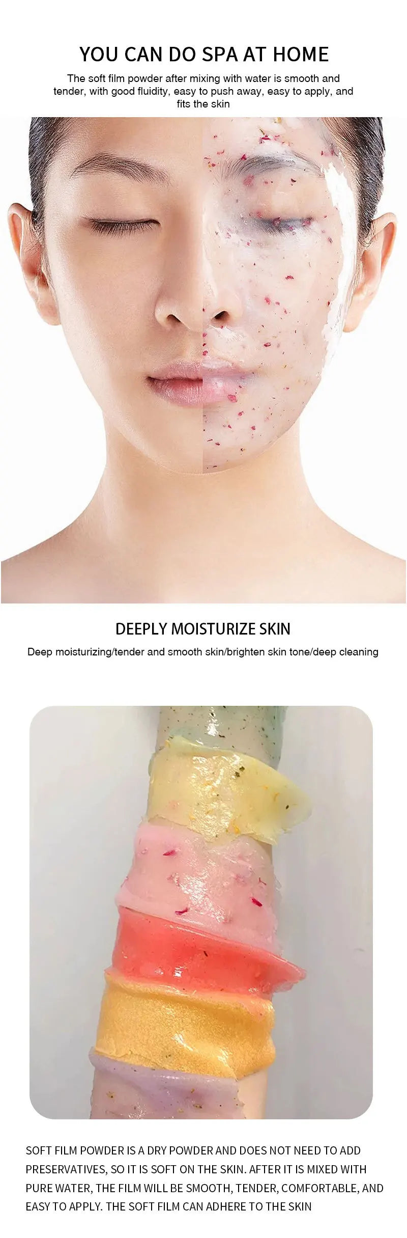 350g Hydrating 24K Gold Soft Mask Powder Rose Petal Crystal Jelly Mask Powder Skin Care Dropshipping