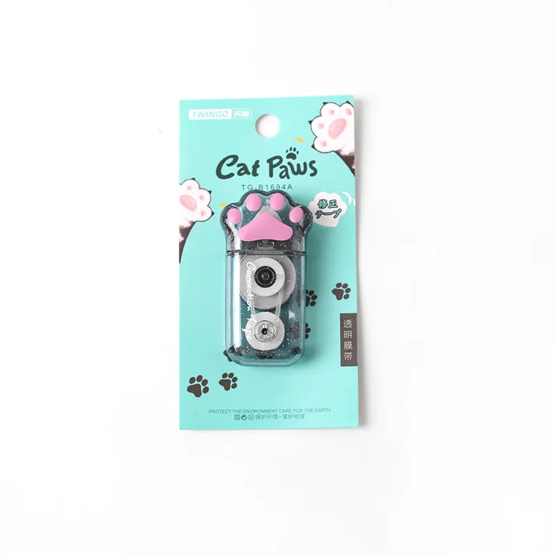 1PC Cartoon Cat Claw Correction Tape – 6M Quick-Clean White Out for Students, Office & School Writing Supplies