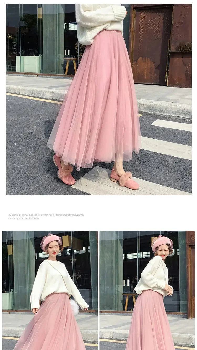 Woman Skirts Spring Summer Skirt Women's Tulle Skirt Pettiskirt Skirt Mujer Faldas Saias Mulher
