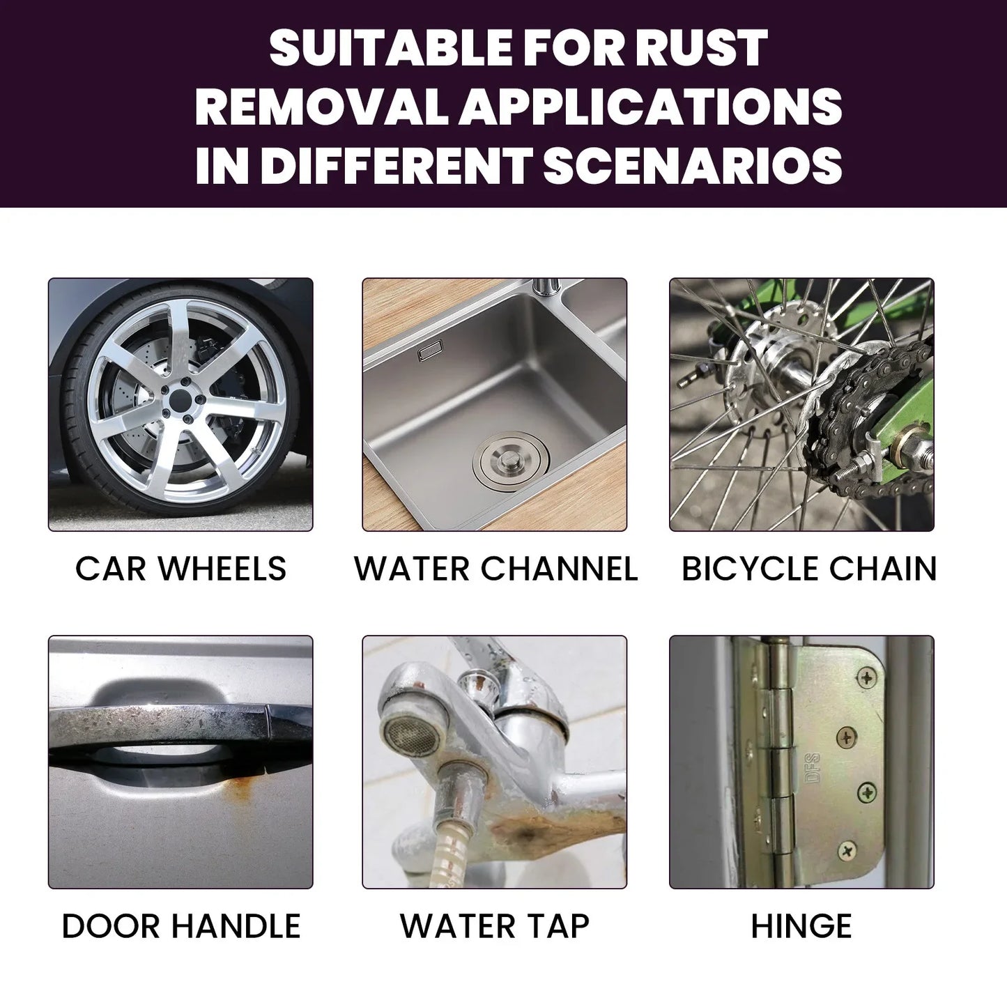 120ML Rust Removal Spray Wheel Cleaner Auto Paint Tyre Rims Care Tire Washer Car Maintenance Supplies Metal Polishing Car Rust