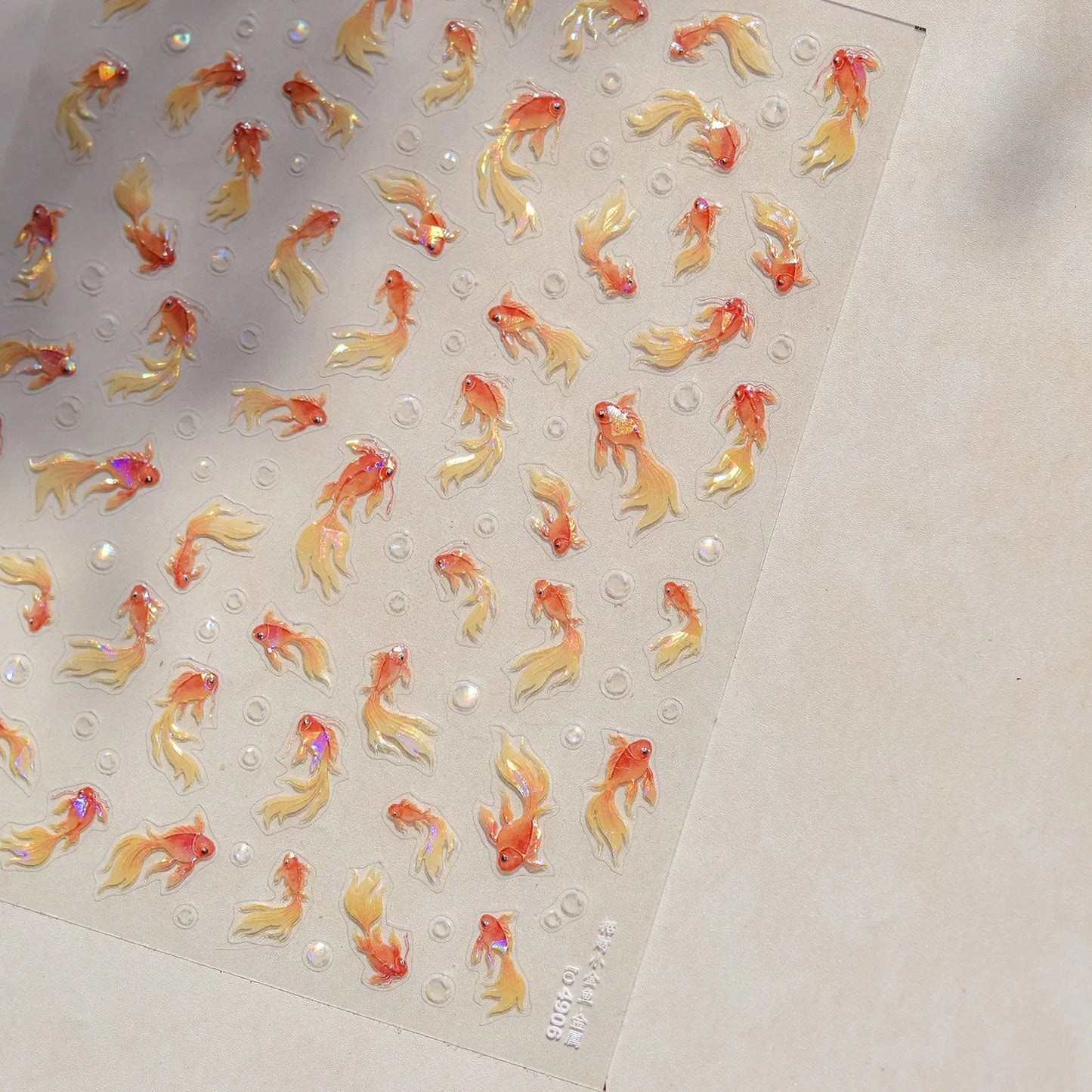 Colorful & Fun Beach Bloom Nail Art – 5D Stickers with Coral, Petals & Ocean Charms