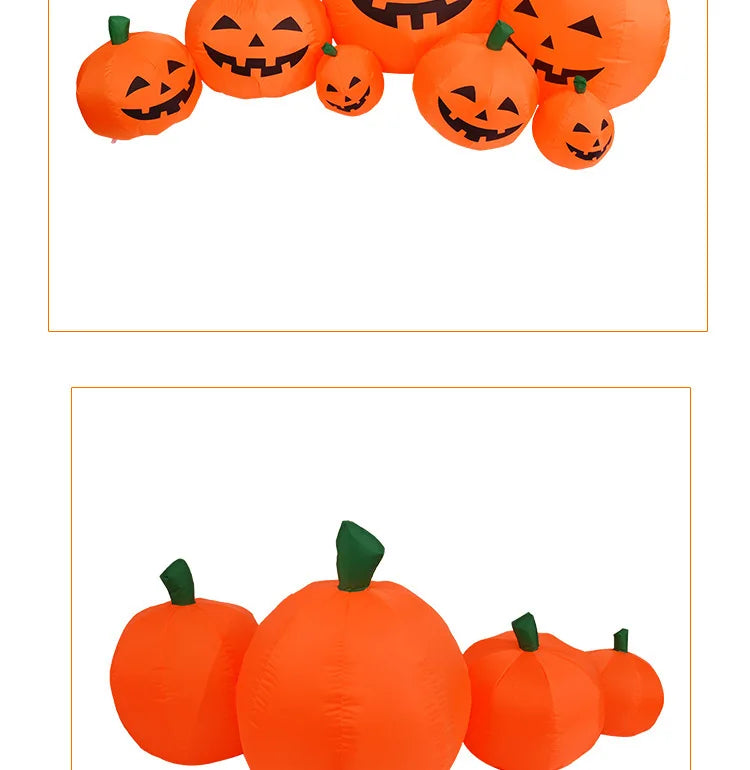 Halloween Giant Conjoined Pumpkin Ghost Outdoor Horror Decoration Inflatable Air Model Festival Party Decoration Supplies
