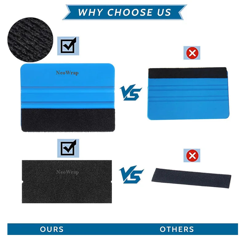 NeoWrap Car Vinyl Wrap Film Squeegee Resuable Felt Edge Scraper Auto Car Styling Sticker Window Tint Decal Applicator Tools