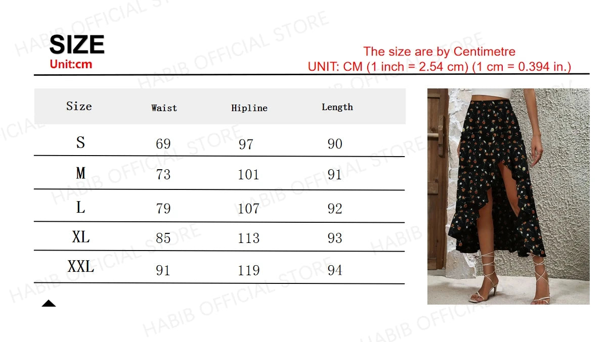 2024 Women's Ruffle Edge Irregular Half skirt Elegant and Elegant Hanging Dress Fashionable Summer New Midi Floral Print Beach