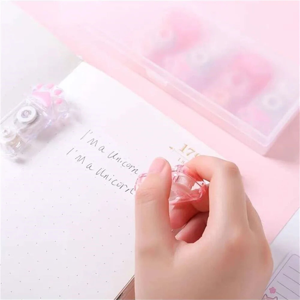 1PC Cartoon Cat Claw Correction Tape – 6M Quick-Clean White Out for Students, Office & School Writing Supplies