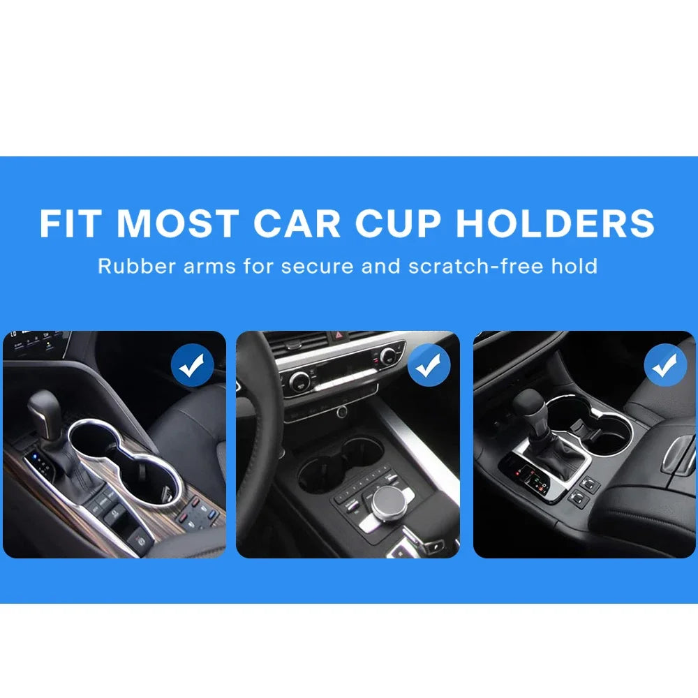 Car Cup Phone Holder Stand Mount Tray 360 Degree Rotation Table Slot Food Organized Adjustable Drink Accesories for Iphone 14 13