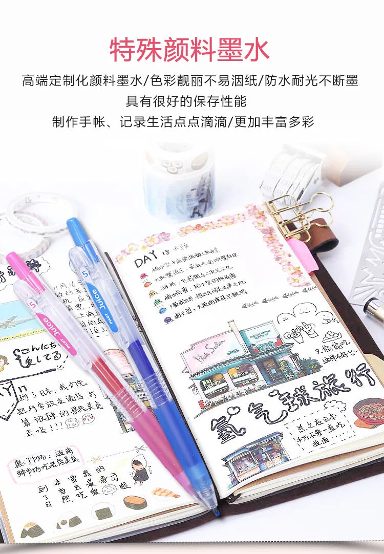 1pcs Pilot Juice Gel Pen Colorful 0.5mm Kawaii Jel Kalem Canetas Coloridas Pilot Pen School Supplies Stationery LJU-10F