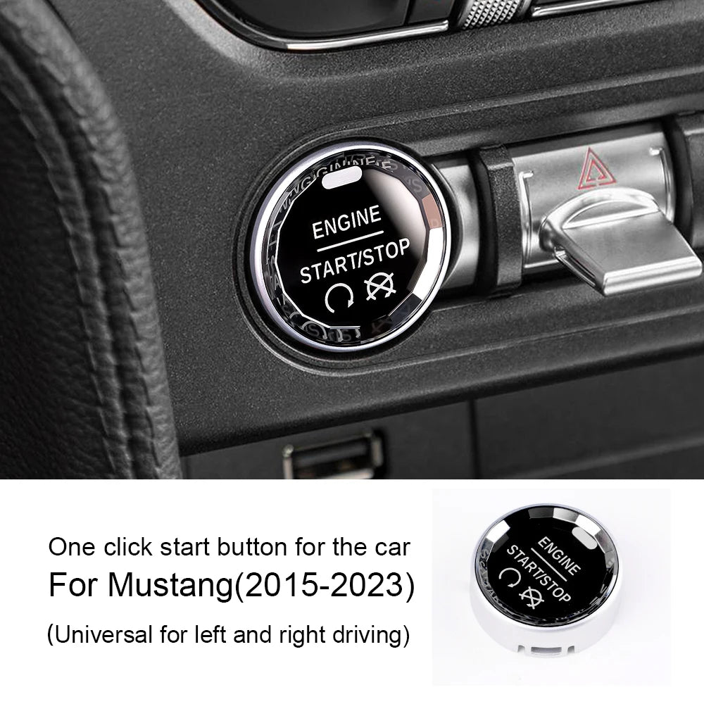Car Engine Start Button Replace Ignition Cover For Ford Mustang 2015 2016 2017 2018 2019 2020 2021 2022 2023 Crystal ABS Switch