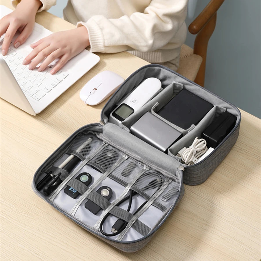 Cable Storage Bag Waterproof Digital Electronic Organizer Portable USB Data Line Charger Plug Storage Bag Travel Cable Organizer