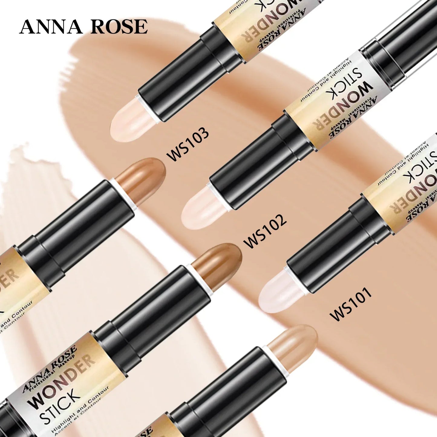 Double-ended Face Foundation Concealer Pen, highlighter, waterproof and sweatproof, high nose bridge, face slimming for Makeup