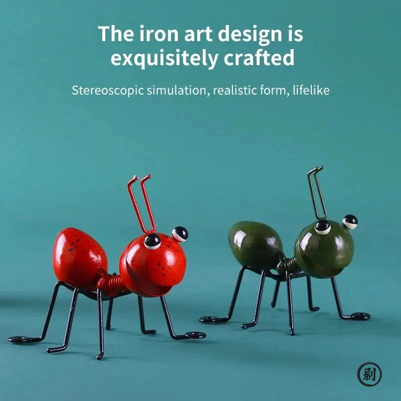 Metal Ants Garden Decoration, Fence Lawn Bedroom Living Room Hanging Wall Decoration, 3D Sculpture Ants Art Decoration Ornament