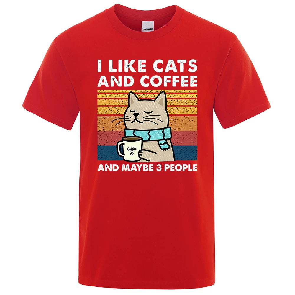 Cats, Coffee & Chill β Funny Street Tee for Everyday Vibes!