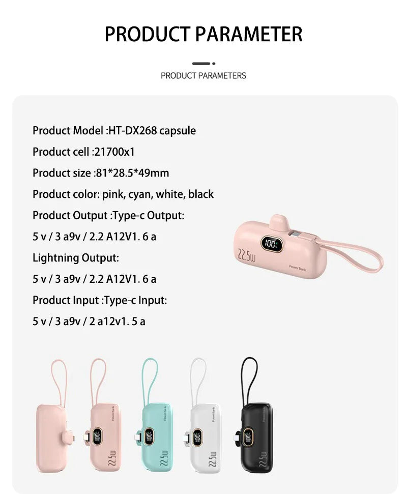 OnePlus 10000mAh Portable Power Bank 2- in-1 Fast Charger Lightweight High capacity Pocket Power Bank For IPhone Huawei Samsung