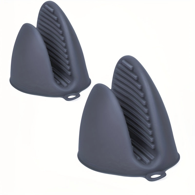 2 Pack Silicone Oven Mitts Pot Holders Sets for Kitchen Heat Resistant Small Kitchen Mittens Rubber Air Fryer Mitts Mini Pot Pinch Grip for Cooking & Baking