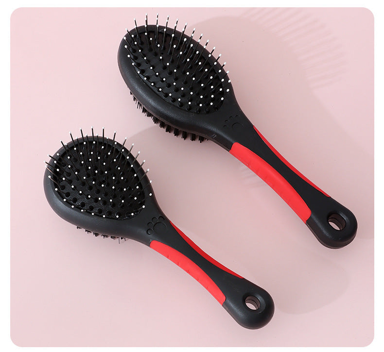 Dog Brush Cat Pet Grooming Comb 2 In 1 Double Sided Pin Cleans For Pets Shedding And Dirt Grooming Tool