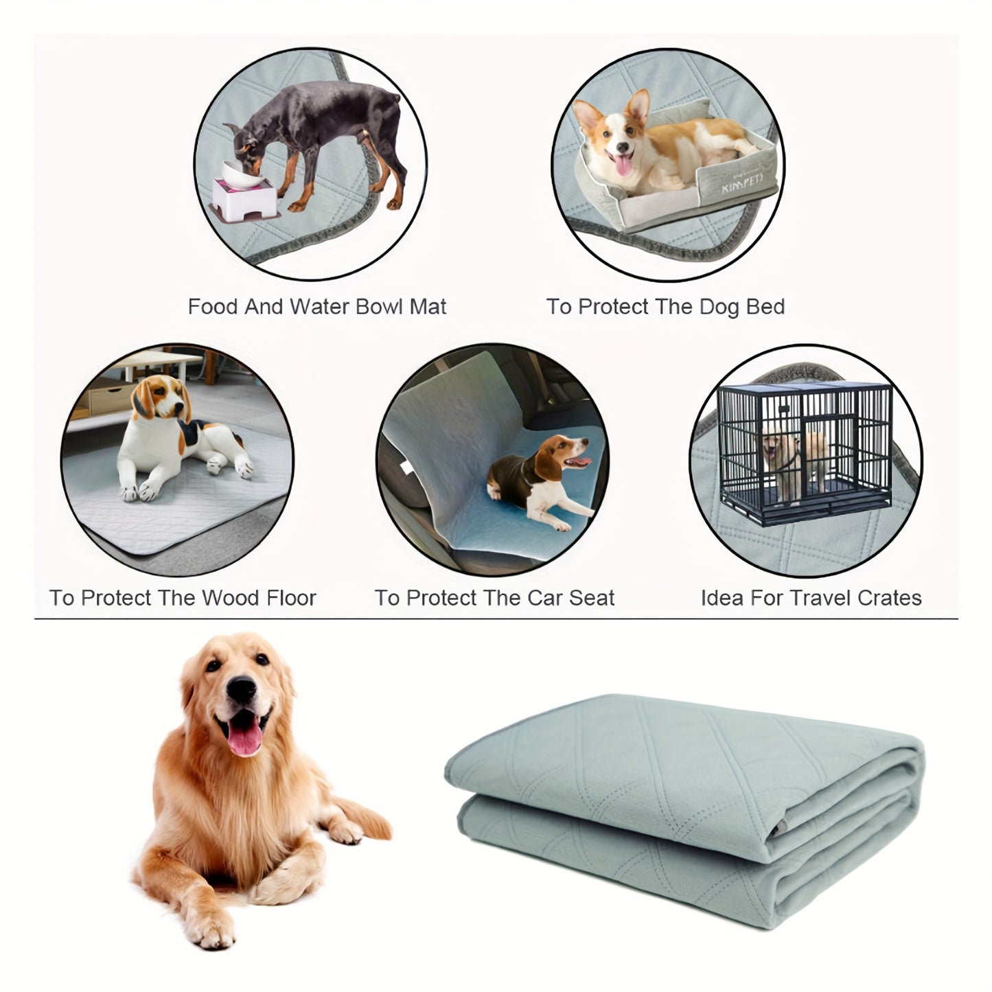 Waterproof & Non-Slip Bone Pattern Dog Pee Pad - Reusable, High Absorbent, Odor Control - Perfect for Potty Training Puppies & Small Pets, Quick-Drying, Durable, Fashionable Design for Indoor Use