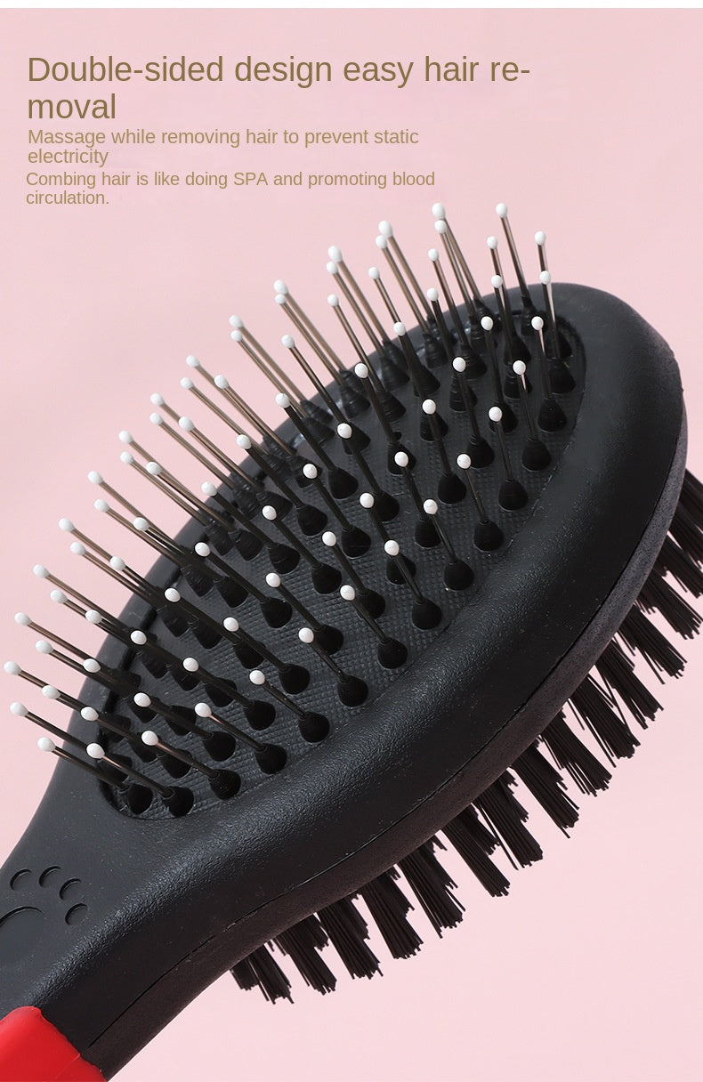 Dog Brush Cat Pet Grooming Comb 2 In 1 Double Sided Pin Cleans For Pets Shedding And Dirt Grooming Tool