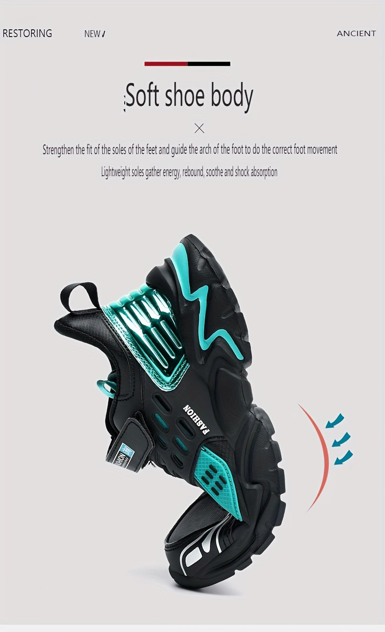 Boy'S Trendy Chunky Shoes, Comfy Non Slip Casual Soft Sole Waterproof Sneakers For Kids Outdoor Activities