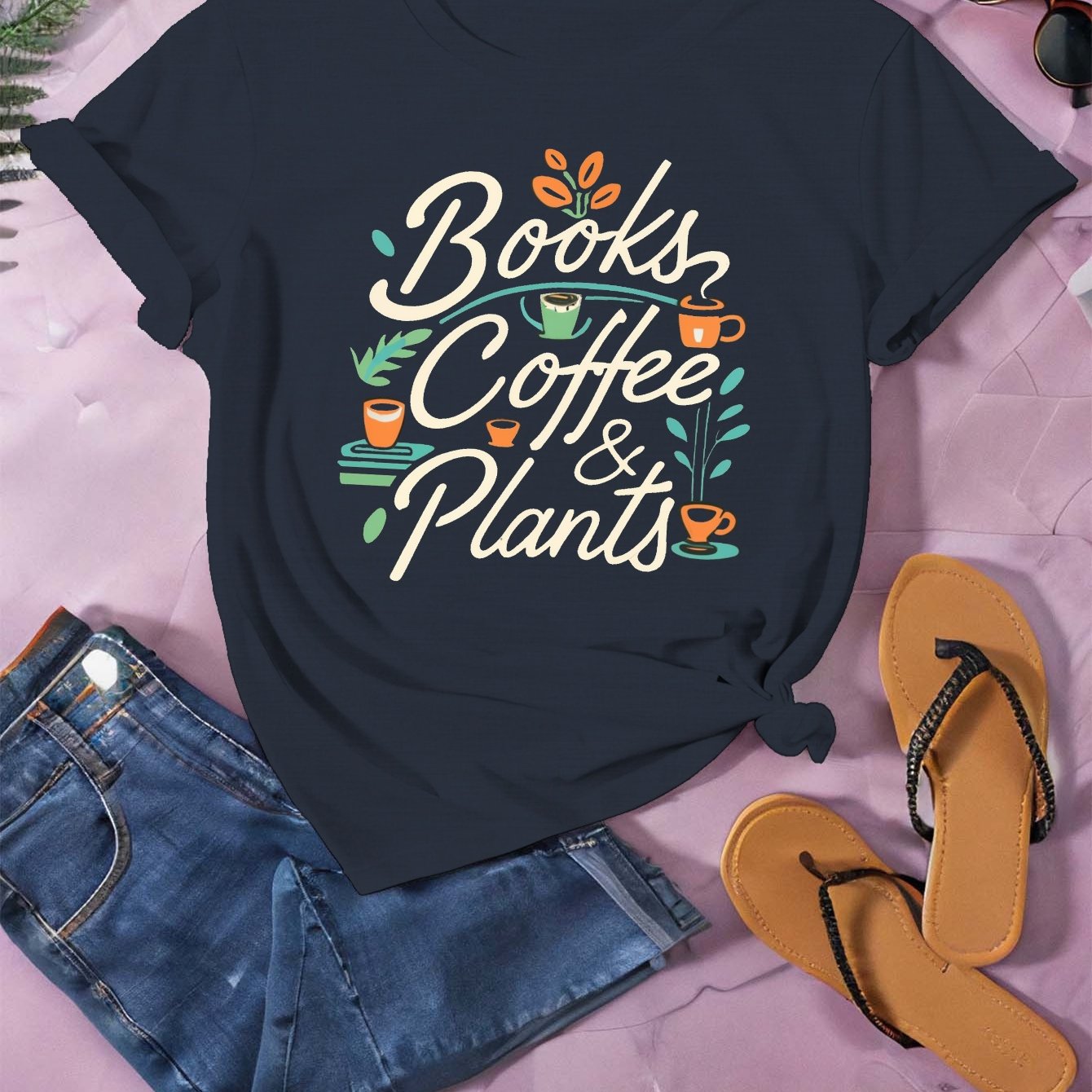 BOOKS COFFEE PLANTS women's comfit t-shirt