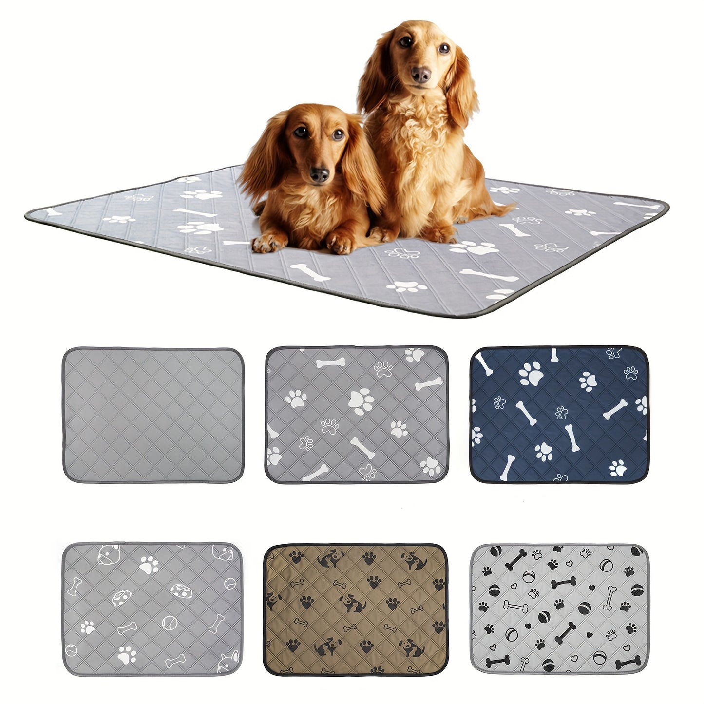 Waterproof & Non-Slip Bone Pattern Dog Pee Pad - Reusable, High Absorbent, Odor Control - Perfect for Potty Training Puppies & Small Pets, Quick-Drying, Durable, Fashionable Design for Indoor Use