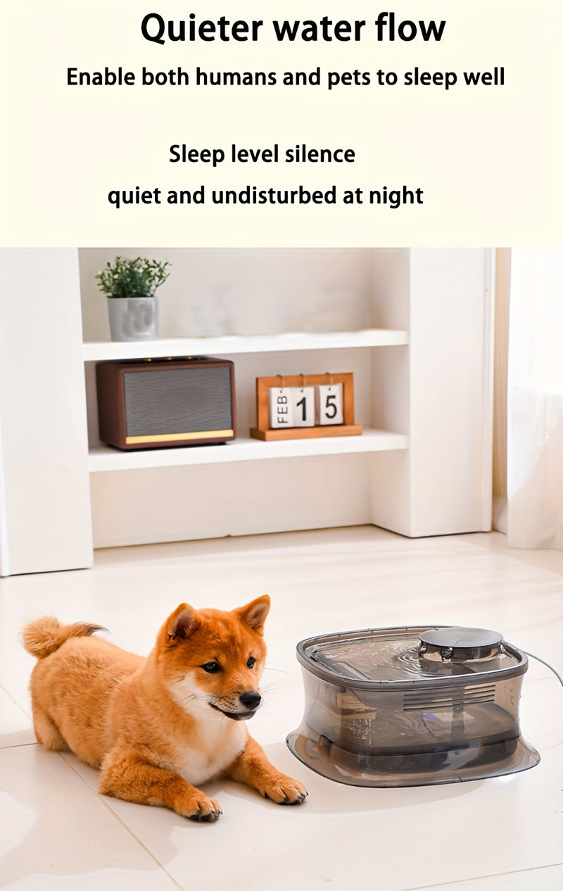 1.19gal Transparent Automatic Pet Water Fountain with Smart Silent Pump - USB Powered, Advanced Filtration for Cats & Dogs, Ideal for Small to Large Pets, Pet Hydration Solution|Modern Pet Accessory|Easyclean Pet Fountain, Wa