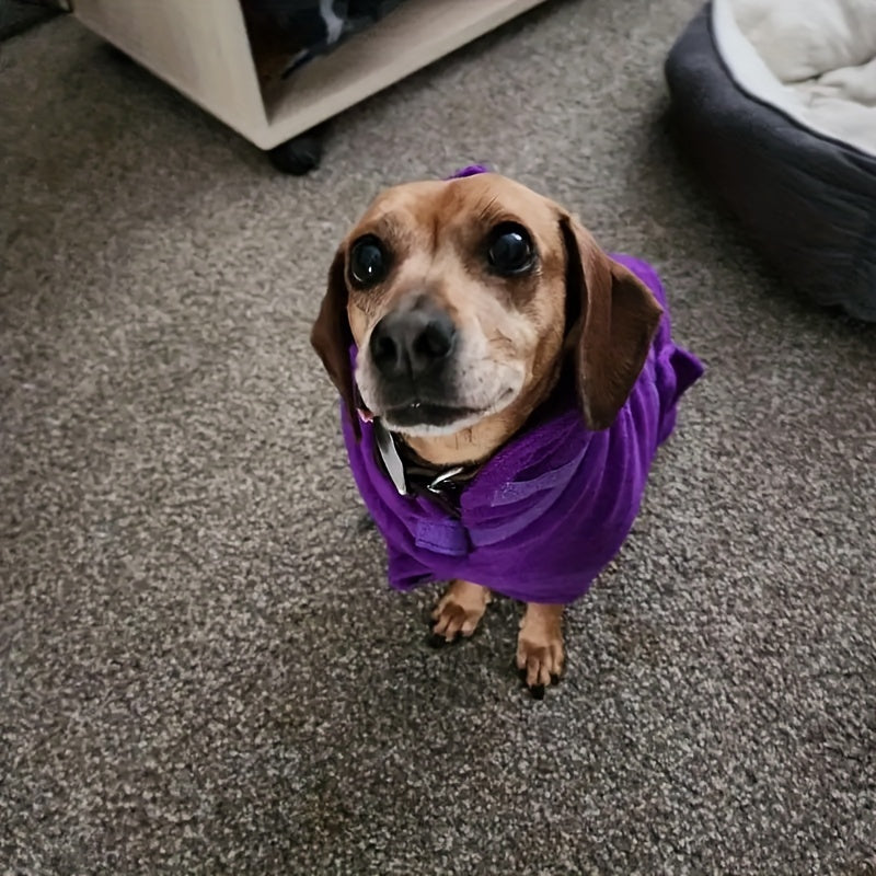 Ultra-Soft Microfiber Dog Bathrobe Towel - Dogs Grooming Essential for Drying and Comfort - Super Absorbent, Quick-Drying, Cozy Robe Vest for Pets