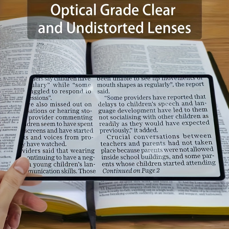 UltraVision 3X Magnifier - Crystal-Clear Portable Transparent Card-Style Magnifying Glass with Compact Design for Seniors & Low Vision Readers - Ideal for Enhancing Small Prints, Maps, Books, and Everyday Reading