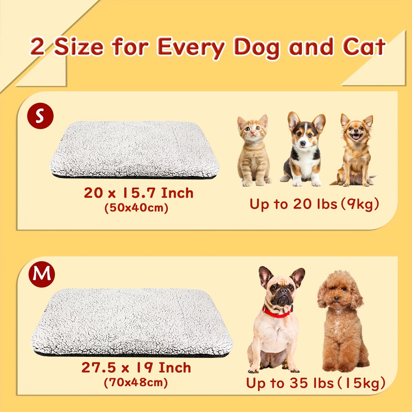 Self Warming Dog Cat Bed Self Heating Cat Dog Mat, Extra Warm Thermal Pet Pad For Indoor Outdoor Pets With Removable Non-Slip Bottom Cover